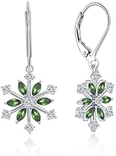 JO WISDOM Snowflake Earrings,925 Sterling Silver Snowflakes Earrings,Jewellery for Women,Christmas Gifts