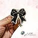 Black Coquette Bow Badge Reel, Handmade, Retractable ID Holder, Fun Badge Charm, Nurse Identification Holder, Teacher Lanyard, Retractable Clip for Nurse, Healthcare Worker, Teacher, Office, Retail