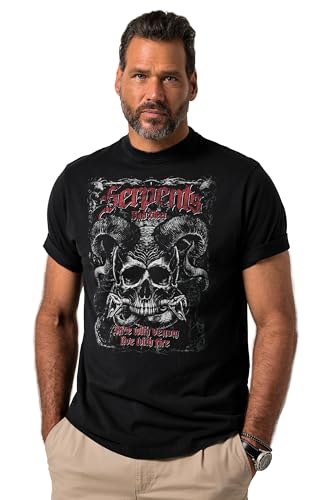 T-shirt JP1880 grande taille 7XL noir effet vintage pour homme