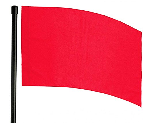 DSI 6 Foot Black Flag Pole and Color Guard Flag Bundle (Red)