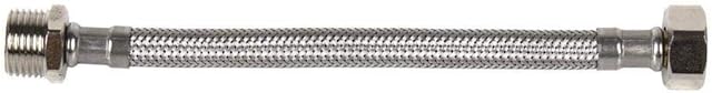DOJA Industrial | Flexible Tap Hose | Male/Female | M 1/2" - F 1/2" | Pack 2 | 20 cm Length | Hose for Tap or Shower in Stainless Steel | Flexi Hose Pipe for Kitchen tap, Shower Hose, Bathroom tap