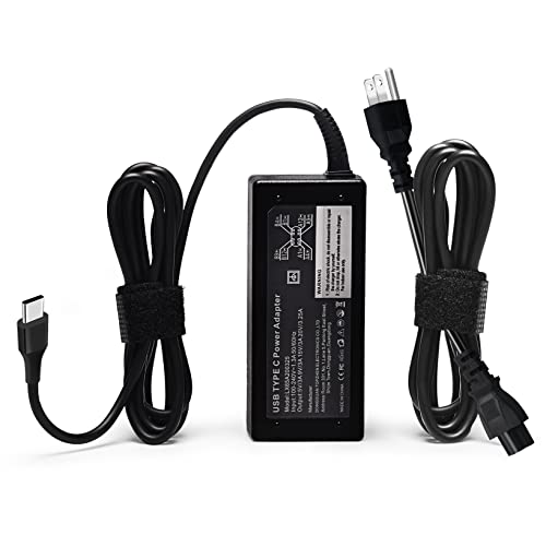 65W 45W USB Type C Charger for Dell Chromebook 3100 3500 3400 3300 5190 2-in-1,Dell Latitude 5300 5400 7200 7300 7400 HA45NM180 LA65NM190 USB-C US Power Supply Charging Cord