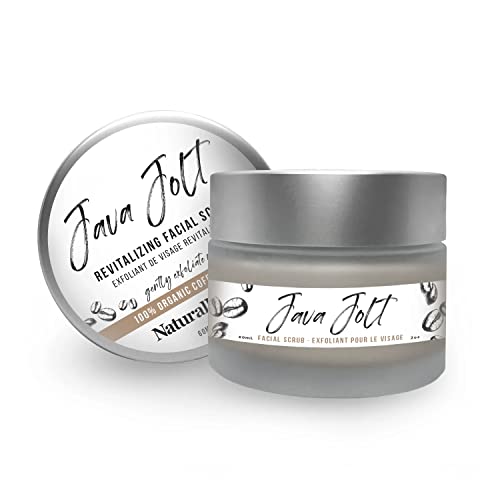 Naturally Vain Java Jolt Facial Scrub, Exfoliating Facial Scrub, Shea Butter, Coffee, Essential Oils, Dry Skin, Hydrate, 2-Pack #TOP22
