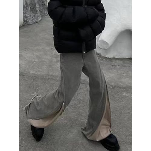 Long Pants for Men and Women with Spiral Track and Large Zipper Jeans3