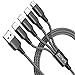 Produktbild AVIWIS Multi USB Kabel, 4 in 1 Multi Ladekabel [1.2M] Schnell Ladekabel Universal Ladekabel mit iP Micro USB Typ C Kabel für Phone, Samsung Galaxy, Huawei, Oneplus, Sony, Google Schwarz