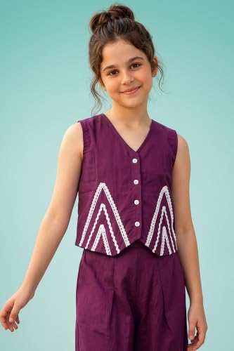 Image of Fashion Dream Girls Cotton Blend Embroidered Co-Ord Set|Coord Set|Combo Set|Kids Clothes for Girls