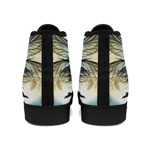 High-Top Skull & Roses Canvas Sneakers for Men & Women - Lightweight,Trendy Casual Flat Shoes for Concert, Street Wear4