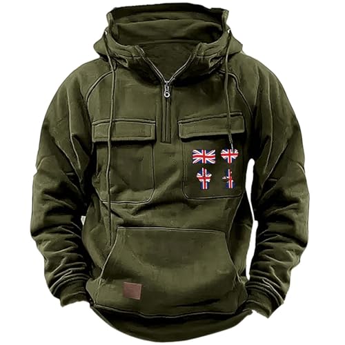 Sudadera de invierno para hombre chaqueta verde original con forro de felpa talla L