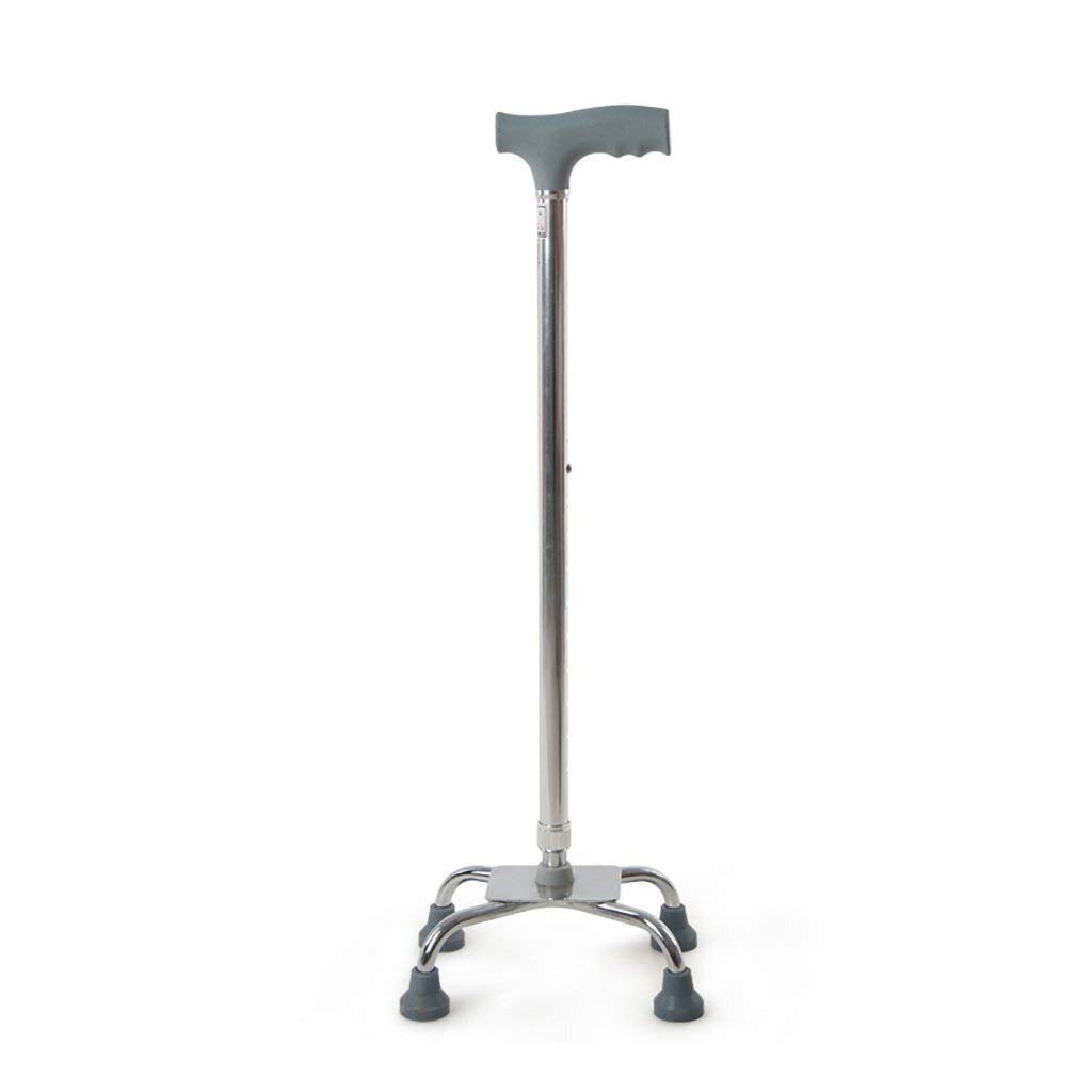 Bastón de Cuatro Patas con Ruedas Bastón para Ancianos Bastón de aleación de Aluminio telescópico Ajustable Bastón Antideslizante con muletas de Hospital