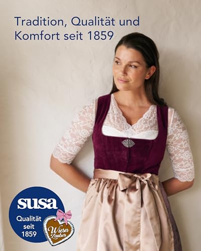 SUSA Dirndl Push Up BH 8025 mit Bügel & zierlicher Schleife - Größe A-E - Dirndl-BH mit Push-Up-Schale & verstellbaren Trägern - Hochwertige Materialien - Bequem & elegant - Ökotex Zertifiziert