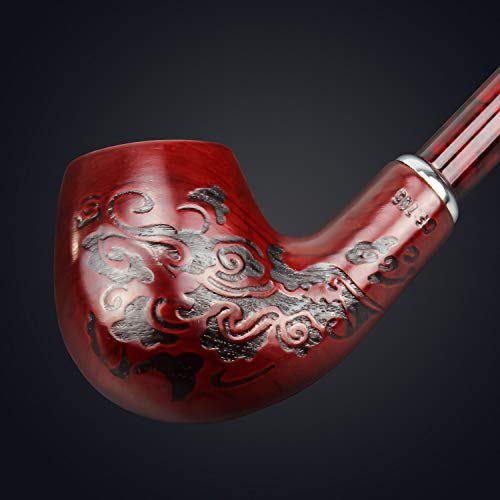 Hysagtek 16\" Long Churchwarden Tobacco Pipe Wooden Long Stem Smoking Pipe with Gift Box, Pattern Random