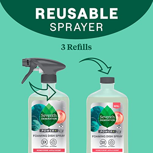 Image of Seventh Generation Foaming Dish Spray,3 Refills and 1 Sprayhead,16 Fl Oz,(Pack of 6)