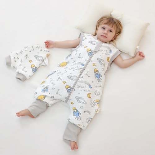 MIKAFEN Baby Schlafsack mit Füßen 2,0 Tog für Babys 6-18 Monate – Ansicht 8