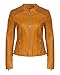 Produktbild Malito Damen Jacke | Kunstleder Jacke | lässige Biker Jacke mit Steppung | Jacke mit Stehkragen | Faux Leather 5195 (S, dunkelgelb)