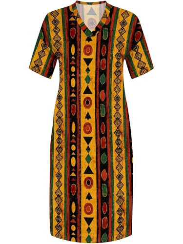 Image of PinkPatty Women's Oversize V Neck Short Sleeve Maxi Dress with Pockets