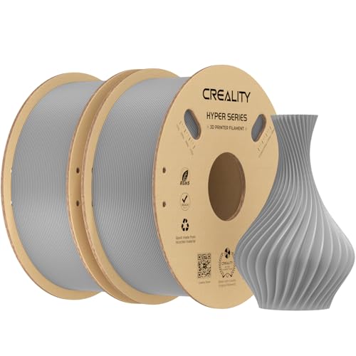 Image of Creality Hyper PLA Filament 1.75mm 2KG, High-Speed Printing 30-600mm /s, Smooth Extrusion and Stable Printing, Low Stringing, 3D Printer Filament,+ /- 0.03mm Accuracy (Grey+Grey)