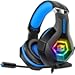 Cuffie Gaming PS4 PS5 PC Xbox One, Cuffie con Microfono Cancellazione del Rumore, 3D Surround Sound, Cuffie Comfort con LED RGB