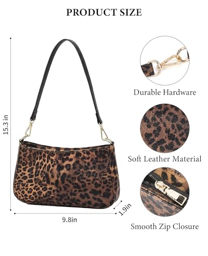 Bolso de hombro para mujer con diseño de leopardo y cadena desmontable miniatura 3