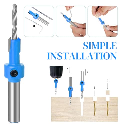 Image of Serplex Manual Hole Punch Kit Heavy Duty Spring Loaded Hole Punch, 10mm Hole Size, Maximum Thickness 1.2mm Punching Tool for Wooden Edge Bands, Plastic Sheets, Paper, with Drill & Drill Stop Collar