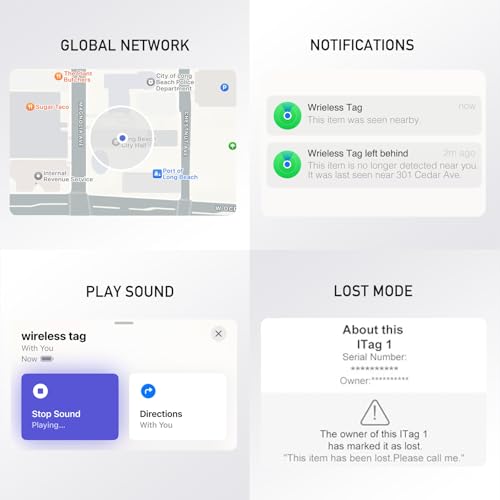 Image of 2-Pack Air Tracker Tags, [Apple MFi Certified] Works with Apple Find My (iOS Only) for Worldwide Tracking, Bluetooth Locator with Replaceable Battery for Keys, Pets, Cars, Luggage, Backpacks