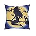 VOSAREA Funda de Almohada patrón de Bruja de Halloween 1pcs Funda de cojín Cuadrado de Lino sin núcleo de Almohada