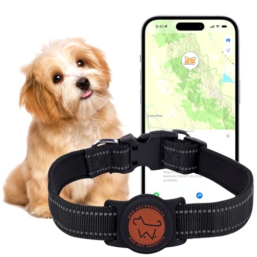 Wow PET GPS Tracker for Dogs, Tracking Device Smart Collar Finder Anti-Loss, Portable Bluetooth Finder IP67 Waterproof Finder Smart Adjustable Collar Works with Apple Find My(iOS Only)