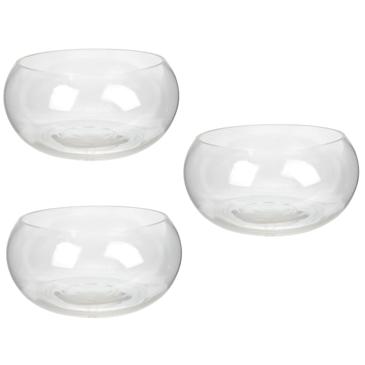 3 Piezas pecera Redonda de Escritorio florero Floral Transparente tazón de plantación de narcisos peceras Bol Acuario pequeño Pecera Transparente plantador de Plantas hidropónicas BESPORTBLE