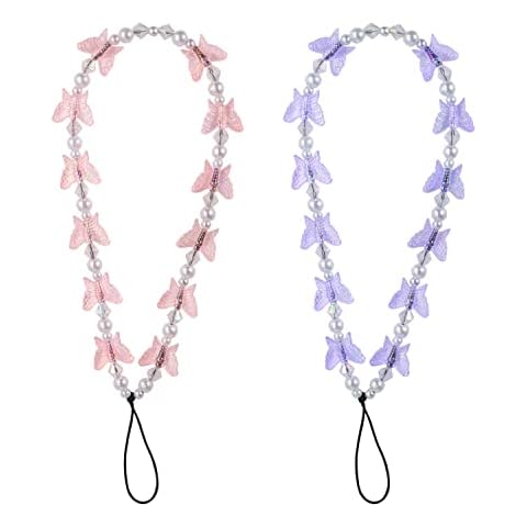 SAVITA 2pcs Beaded Phone Bracelet Strap Cover