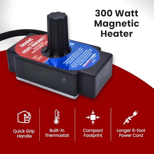 Zerostart 3400021 Magnetic Engine Block Heater Thermostat Protected | 300 Watt Magnet Heater for Oil Pans, Transmissions, and Engines | 6 Foot Cord, 120 Volts, CSA Certified by Zerostart - Image 2