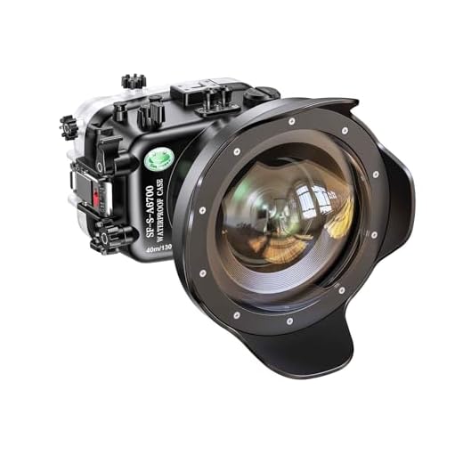 Seafrogs Unterwassergehäuse für Sony A6700 16–35 mm mit Flugzeugspiegelobjektivschutz, 40 m wasserdichte Kameratasche für Tauchen, Fotografie, Schnorcheln, Skifahren, Driften