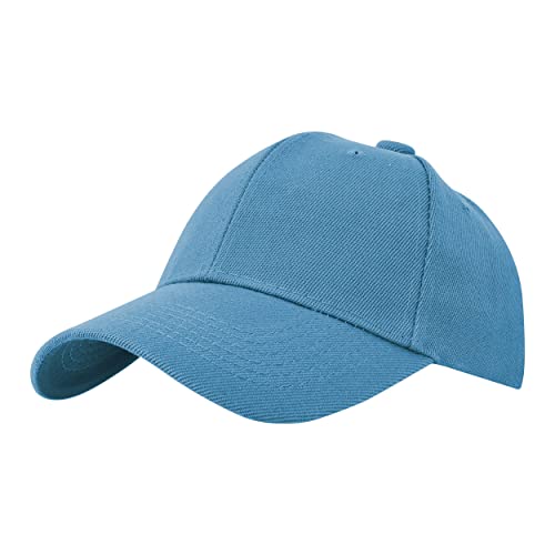 CREACIONES VIVA Gorra de Beisbol-Unitalla-Unisex-Ideal para Bordar o Personalizar-Ajustable-Adulto y Juvenil-Color a Elegir (Acrílico, Azul Celeste)
