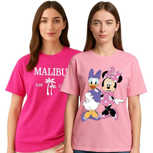 Image of My Swag Womens Half Sleeve Printed T-Shirts, Summer Wear, Typography Tshirts for Womens&Girls(Cotton, Pack of 2)