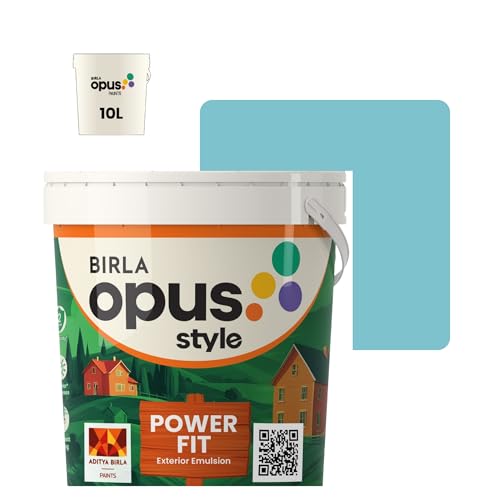 Image of Birla Opus Style Power Fit Exterior Emulsion Paint (10L, Blue Jays Would Know, Matte Finish) | Superior Whiteness & Brightness, Excellent Finish, Low VOC | 2 Yr Warranty | For Exterior, Outdoor Walls