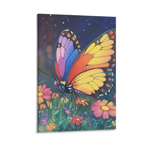 Peintures sur toile papillon au fini premium pour une décoration murale raffinée
