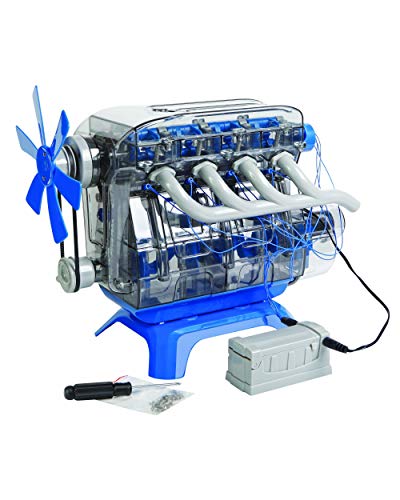 MindBlown DIY Model Engine Kit - Mechanic Four Cycle Internal Combustion Assembly Construction, Comes W/Valves, Cylinders, Hardware & Much More