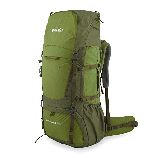 Pinguin Trekking Wander Explorer - Mochila de senderismo (100 L, XL, altura regulable), color verde
