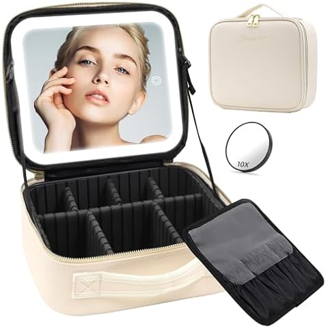 Suupvaor Travel Makeup Bag with Lights Cover