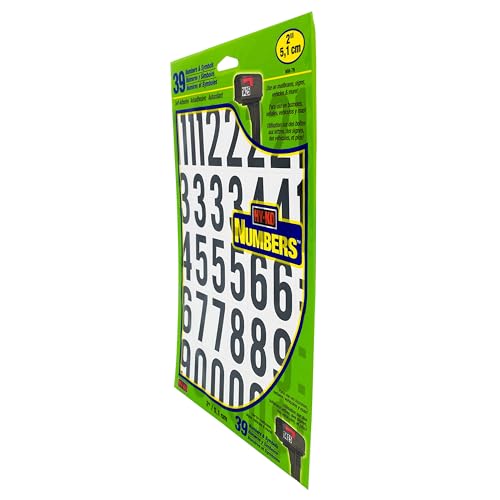 Hy-Ko Products MM-7N Self Adhesive Vinyl Numbers 2" High, Black & White, 39 Pieces - Thumbnail 3