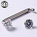 Niaspi 16G CZ Staple Barbell G23 Titanium Flat Surface Piercing Jewelry Internally Threaded Surface Piercing Barbell 12-20mm Body Piercing Jewelry (12mm)