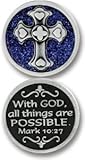 With GOD All Things Are Possible - POCKET Token MARK 10:27 BIBLE Verse - 1.25' Metal Coin -...