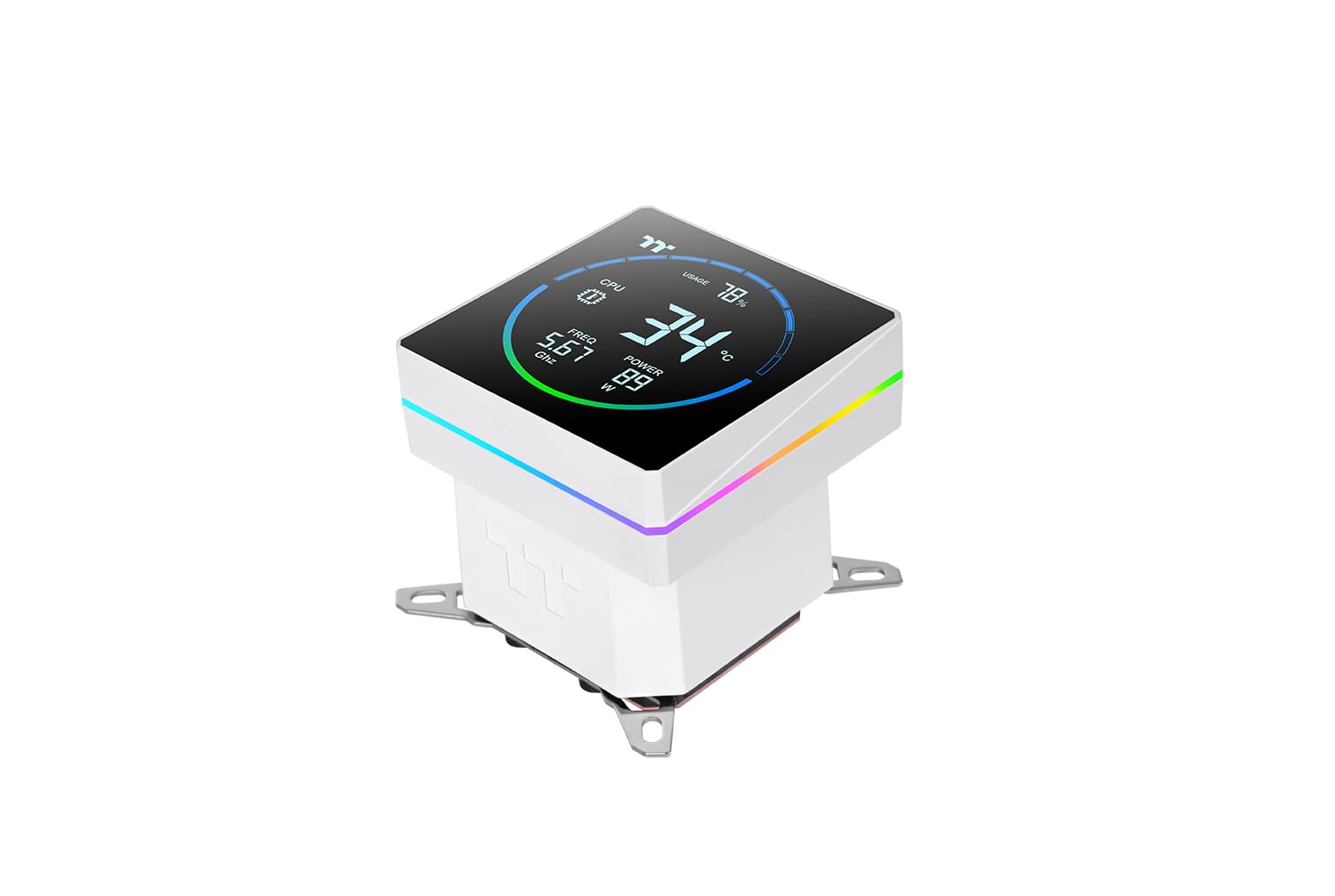 TH360-S V3 ARGB | All-in-one water cooling | 3.95" segment LCD display | Rotatable pump head | Single frame fan | Snow