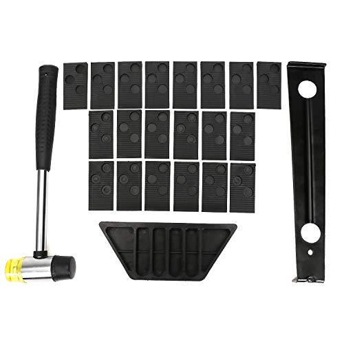Laminate Wood Flooring Installation Kit with Tapping Block, Pull Bar, Mallet and 20 Spacers #81224