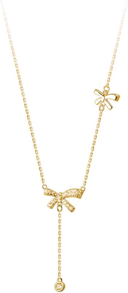 Bow Necklace for Women Gold Silver Bow Necklace Fashion Bow Pendant Necklace Bow Necklace Jewelry Perfect jewelry for Women