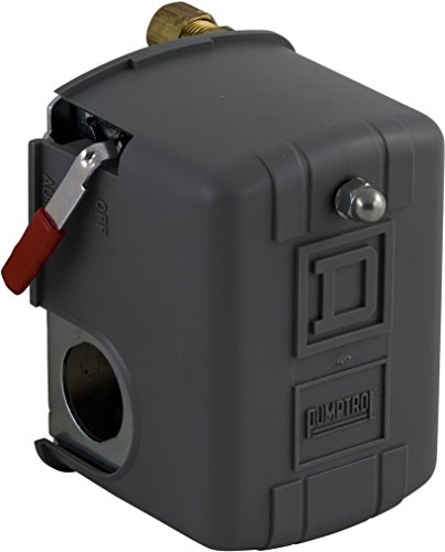 Square D by Schneider Electric 9013FHG12J55M1X Air-Compressor Pressure Switch, 150 Psi Set Off, 30 Psi Fixed Differential, 1/4" Npsf Internal, 2-Way Release Valve, Auto/Off Cut-Out Lever