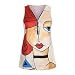 Zilosconcy Gilet en coton imprimé dessin animé shopping fille femme haut col sexy, kaki, XL