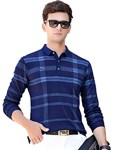 Image of EYEBOGLER Men's Polo Neck Full Sleeves Printed T-Shirt