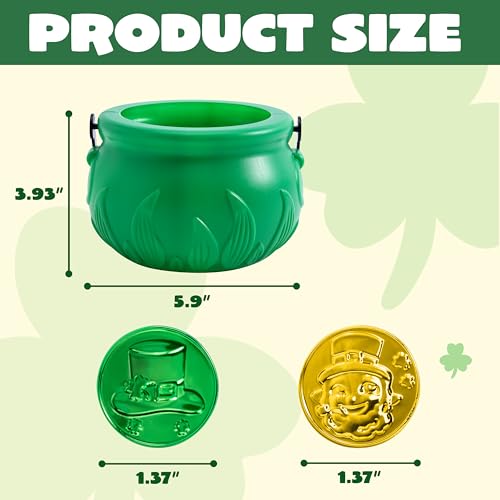 Joyin208stpatricksdayluckyleprechaunplasticcoinsand1largegreencauldronwithhandlesaintpatrickspotofgoldpartysupplies Urban Country Home Decor Joyin 208 st patricks day lucky leprechaun plastic coins and 1 large green cauldron with handle saint patricks pot of gold party supplies urban country home decor