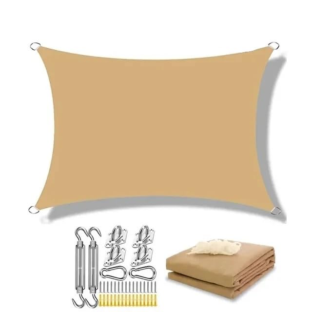 Voile d'ombrage imperméable 5x4m sable pour le jardin et la terrasse
