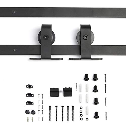 SOTECH LOUNGE-2 juego de puertas correderas 2 piezas. Sistema de puerta corredera negra de 2 m (atornillable desde arriba), enrollamiento Ø 70 mm