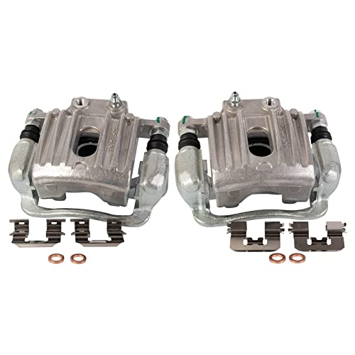 Image of TRQ Rear Brake Caliper Set Zinc Coated Brackets Compatible with 2007-2008 Hyundai Entourage